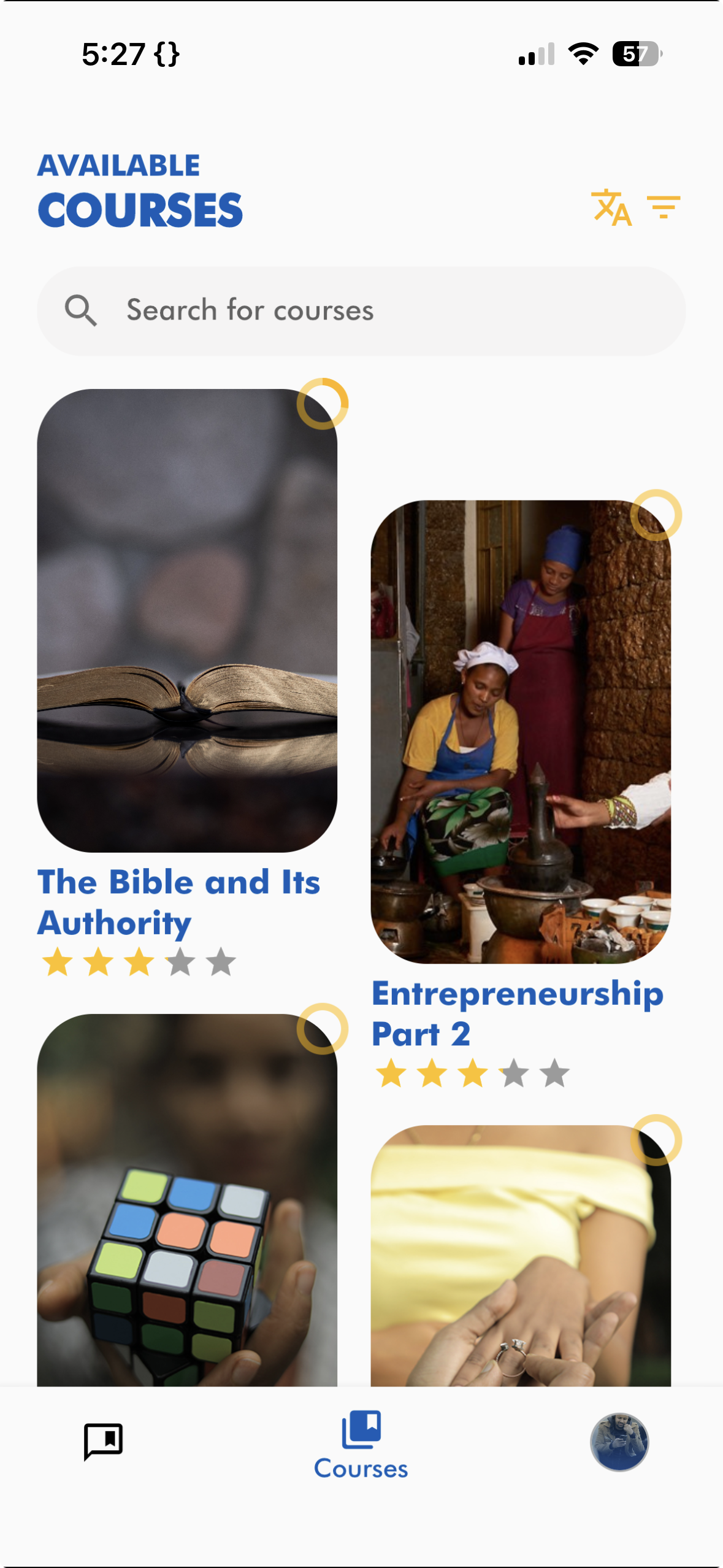Hulentenawi App - Available Courses